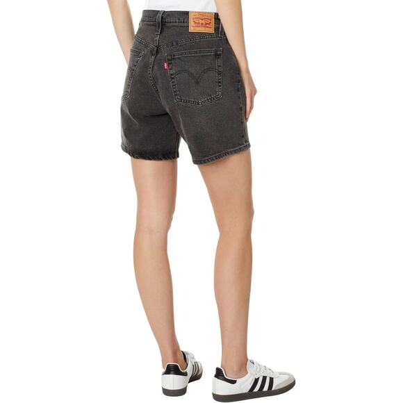 Levis 501 Mid Thigh Black Shorts Womens 25 Button Fly High Rise 5.5" Inseam - Picture 3 of 13